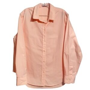Quince Blush Pink Long Sleeve Button Up Shirt Womens Medium Lightweight 100% CTN